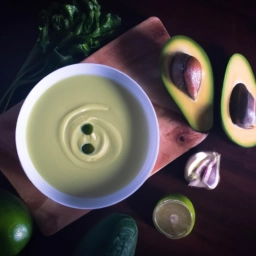 Sopa cremosa de aguacate con un toque refrescante y sabroso, perfecta para calmar el calor del verano.