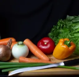Variedad de alimentos vegetales como alternativas a la carne en una mesa de cocina.
